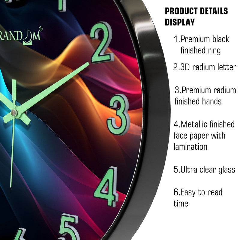 Rays Round Modern Plastic Wall Clock - Multicolor media 6