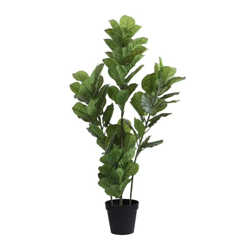 Tall Artificial Fiddle Leaf Fig Plant With Black Plastic Pot 5 ft media 3