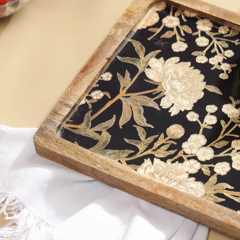 Goldo Glamour Square Mangowood Wood Platter media 4