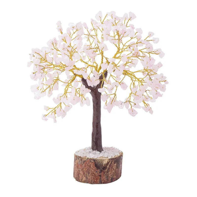 Agate Wish Tree Handcrafted Showpiece - Light Pink media 3