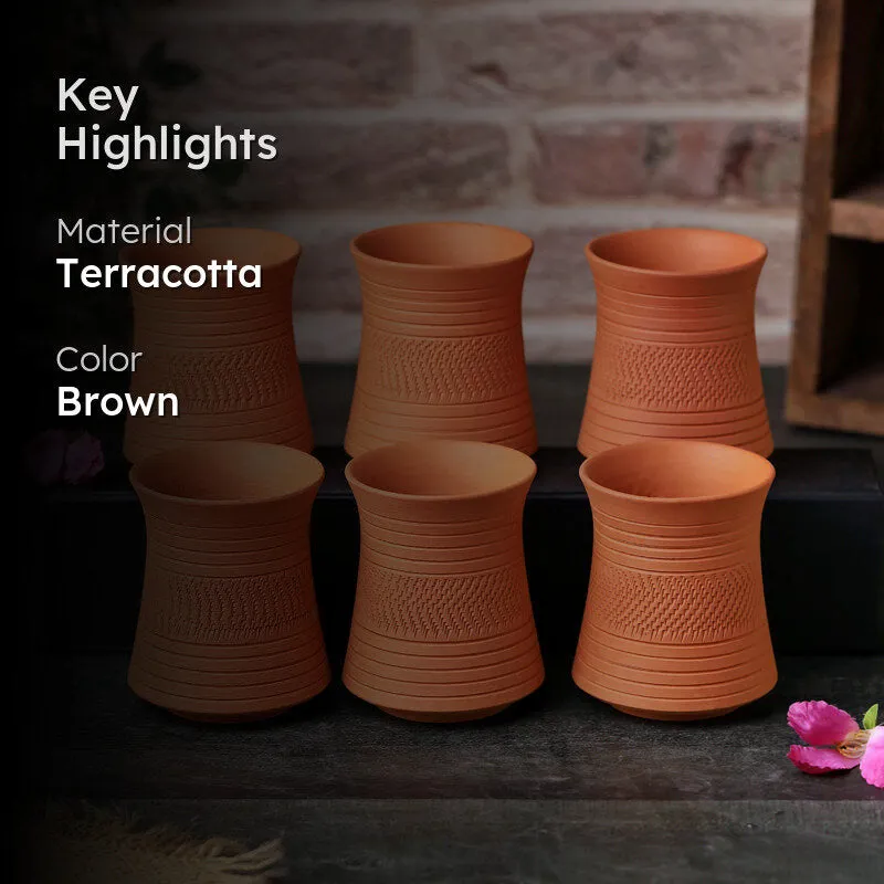 Mitti Curve Terracotta Glass (250 mL) - Set Of Six media 2