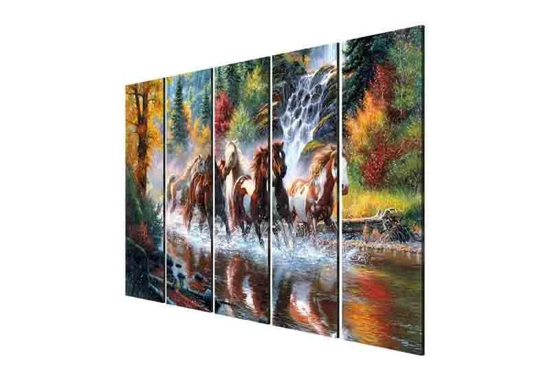 River Horses Wall Art - Set of Five media 6