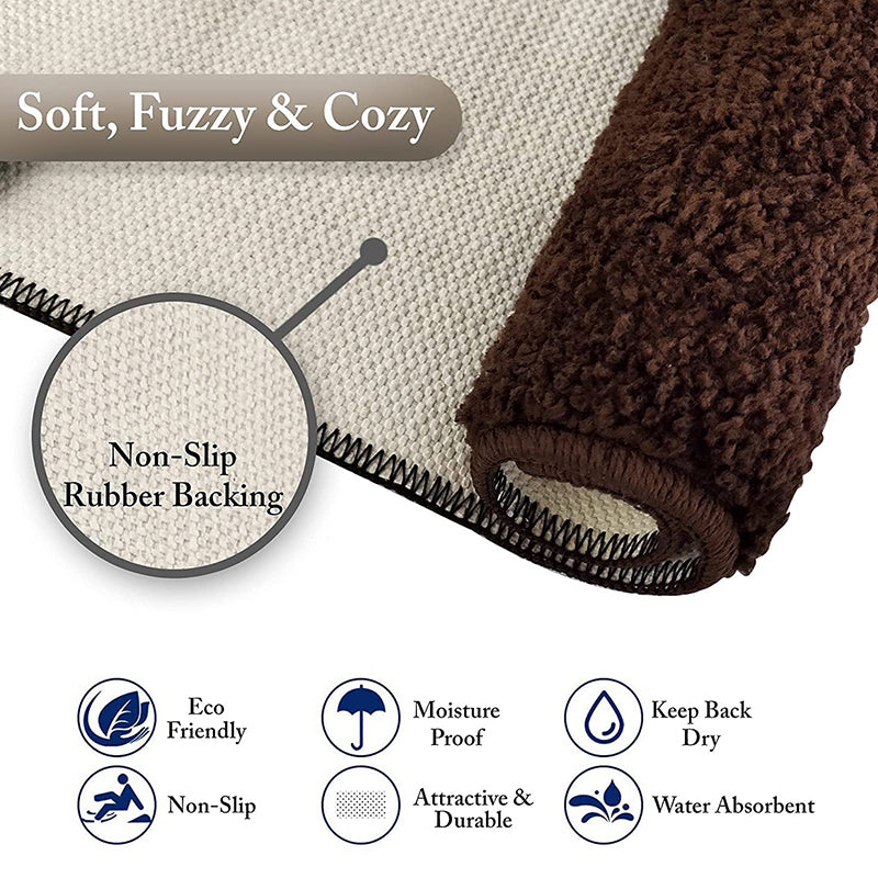 Lois Anti Skid Bath Mat (Brown) - Set Of Three media 4
