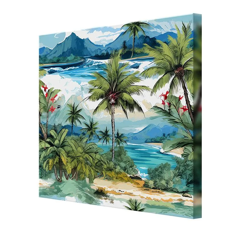 Tropical Coastline Wall Painting media 4