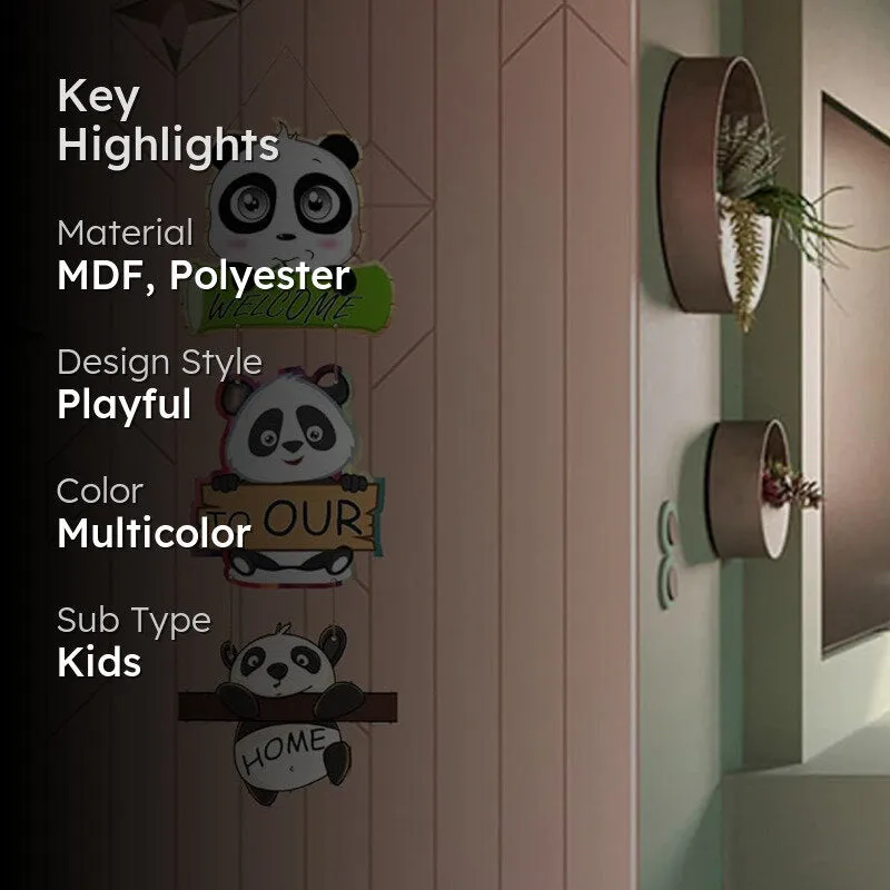 Panda Welcome Polyester & MDF Wall Hanging media 2