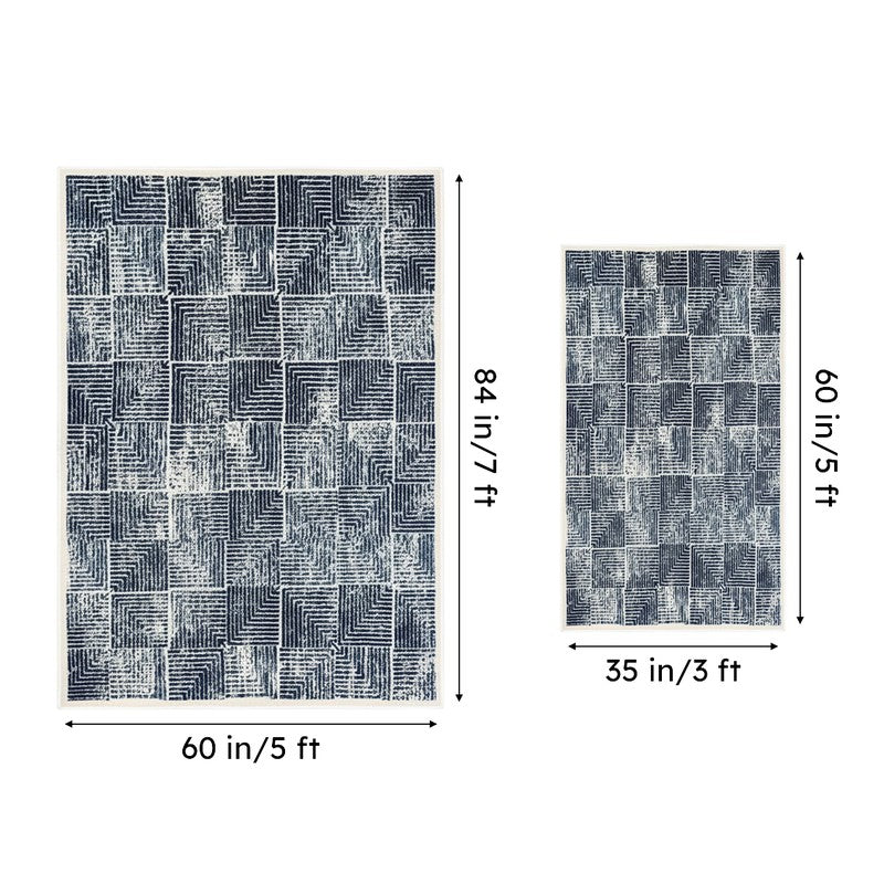 Merca Non-Anti Skid Nylon Dhurries - Blue media 6