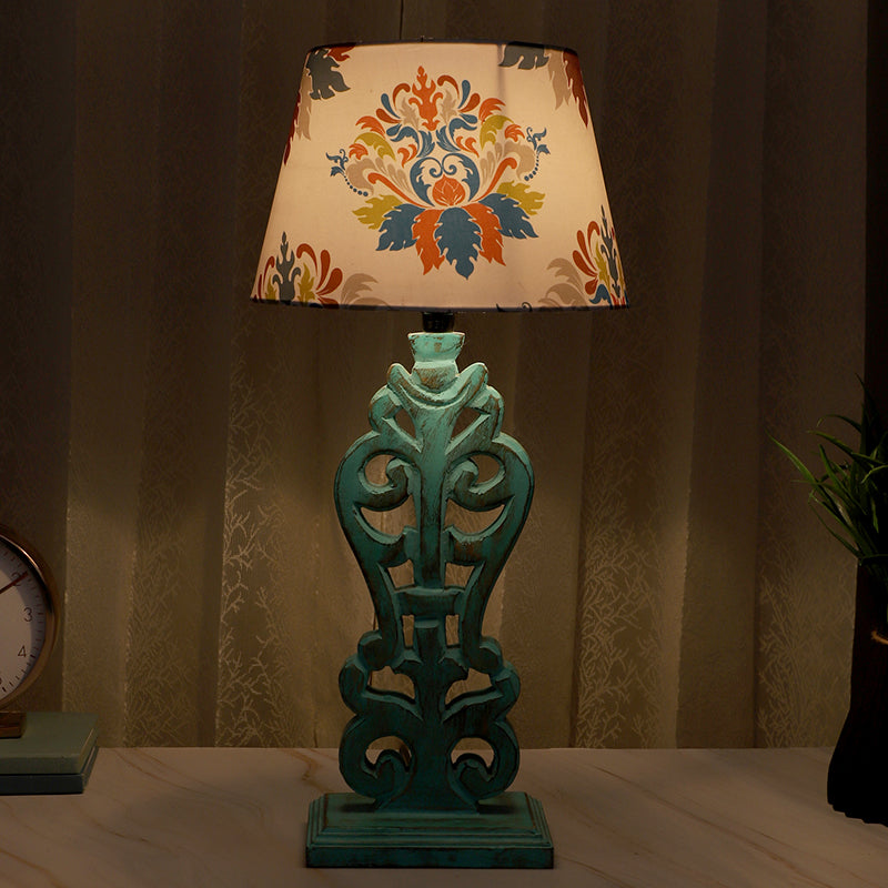Nordlys Deco Printed Mango Wood Table Lamp - Multicolor