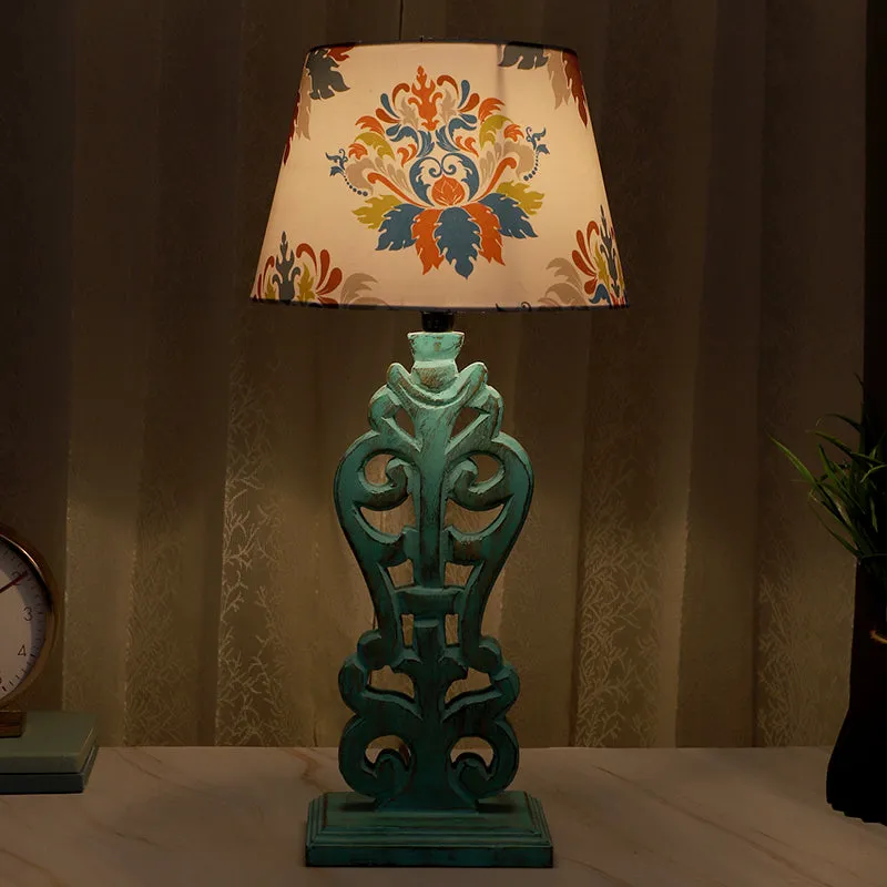 Nordlys Deco Printed Mango Wood Table Lamp - Multicolor media 1