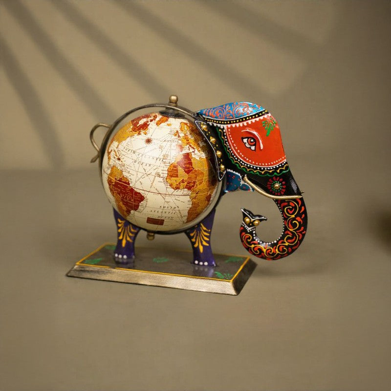 Elephanto Globe Iron Showpiece media 4