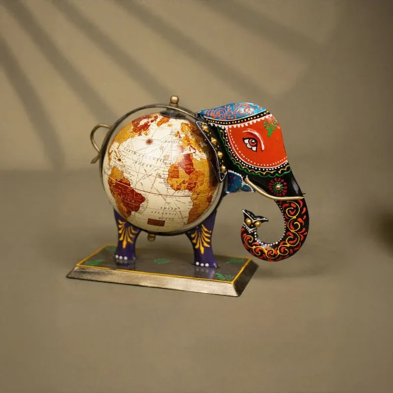 Elephanto Globe Iron Showpiece media 4