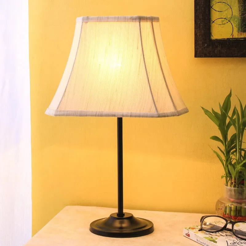 Flarorae Cotton Table Lamp With Iron Base - Beige media 1
