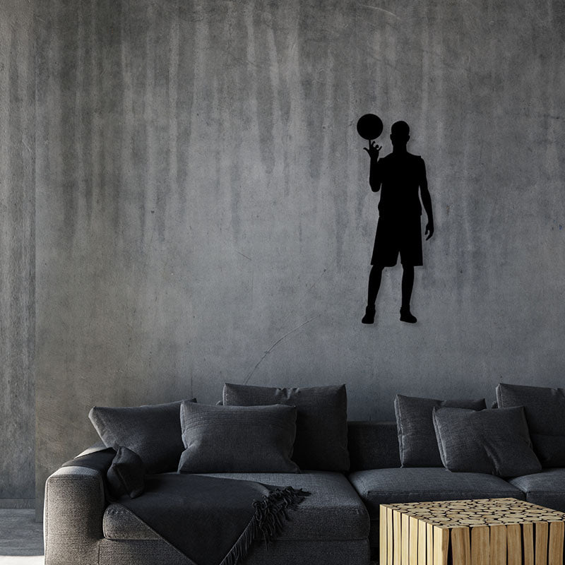 Basketball Black Iron Wall Accent