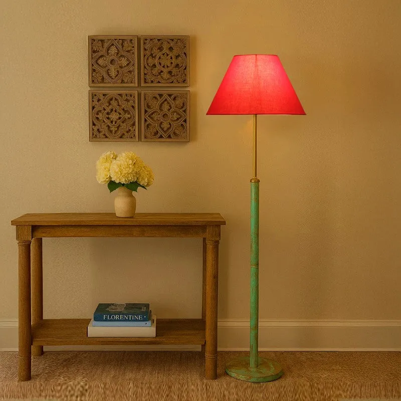Canyon Glow Wooden Floor Lamp - Orange media 1