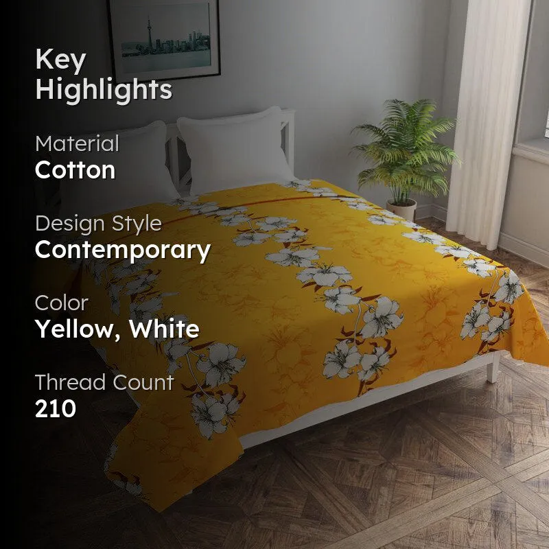 Soft Blooms Cotton Duvet Cover - 210 TC media 2