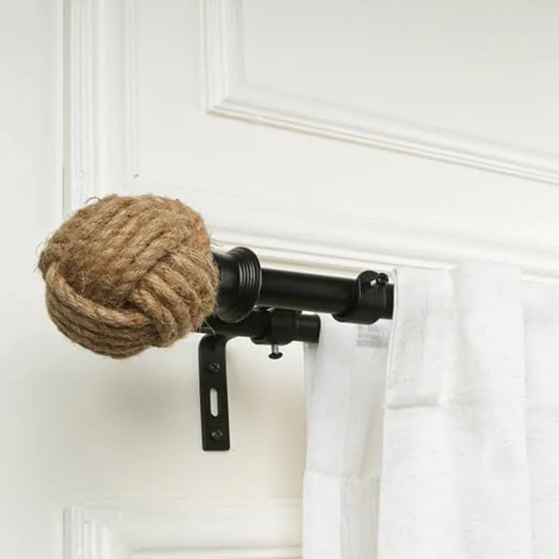 Archiron Duo Extendable 1" Double Curtain Rod With Round Finial & Brackets media 4