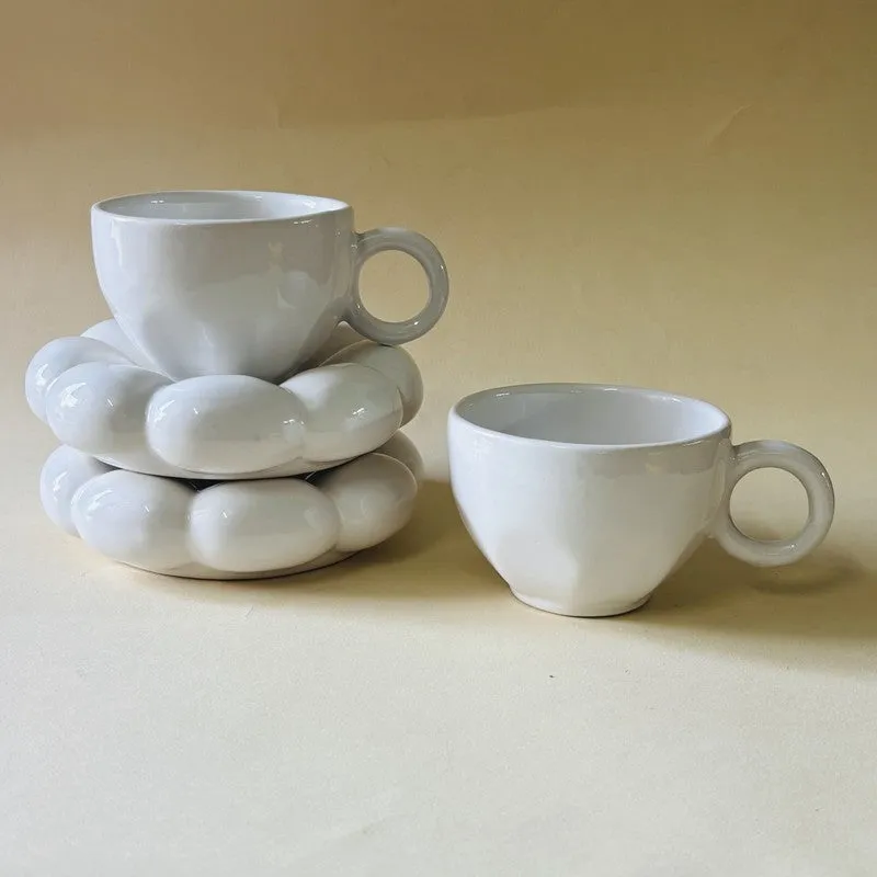 Ceramic Cup & Saucer (White/180 mL Each) - Set of Two media 7
