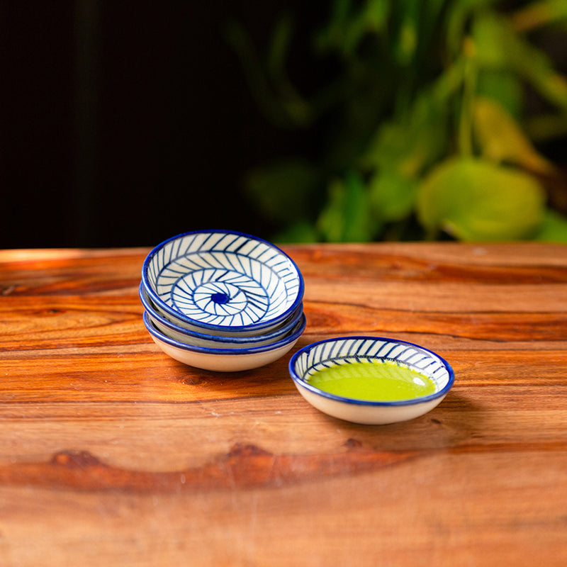 Indigo Ethnic Dip Bowl (25 ML) - Set Of Four - 25 ML