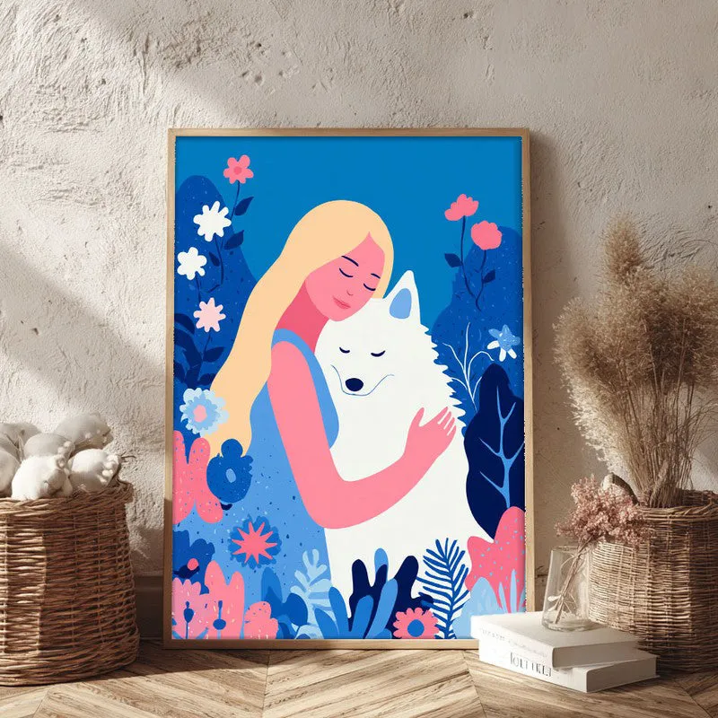 Ivory Embrace Canvas Wall Painting - Brown Frame media 3