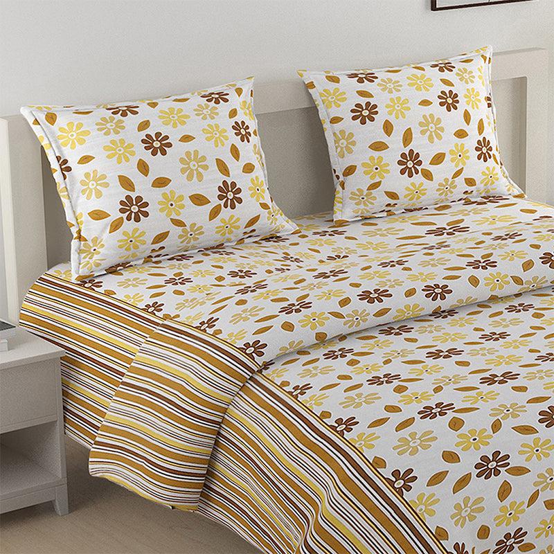 Swayam Smera Floral Bedding Set - Yellow & Brown media 7