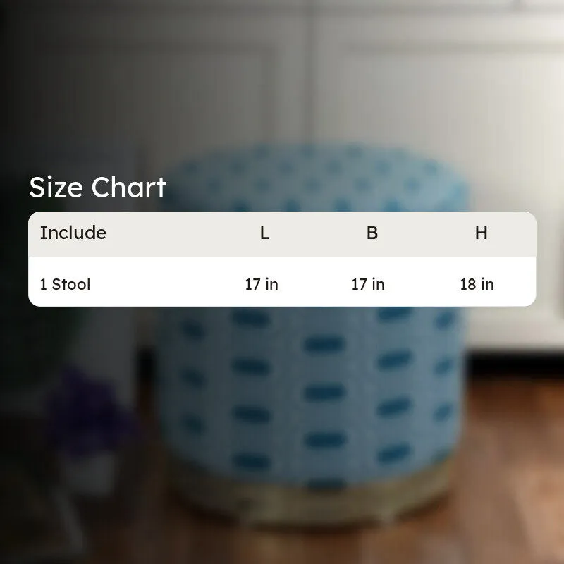 Hexora Geometric Velvet Pouffe - Blue media 7