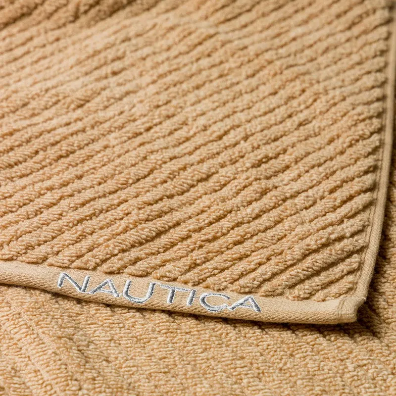 Nautica Riviera Soft Cotton Bath Towel (White & Brown) - Set Of Two media 7