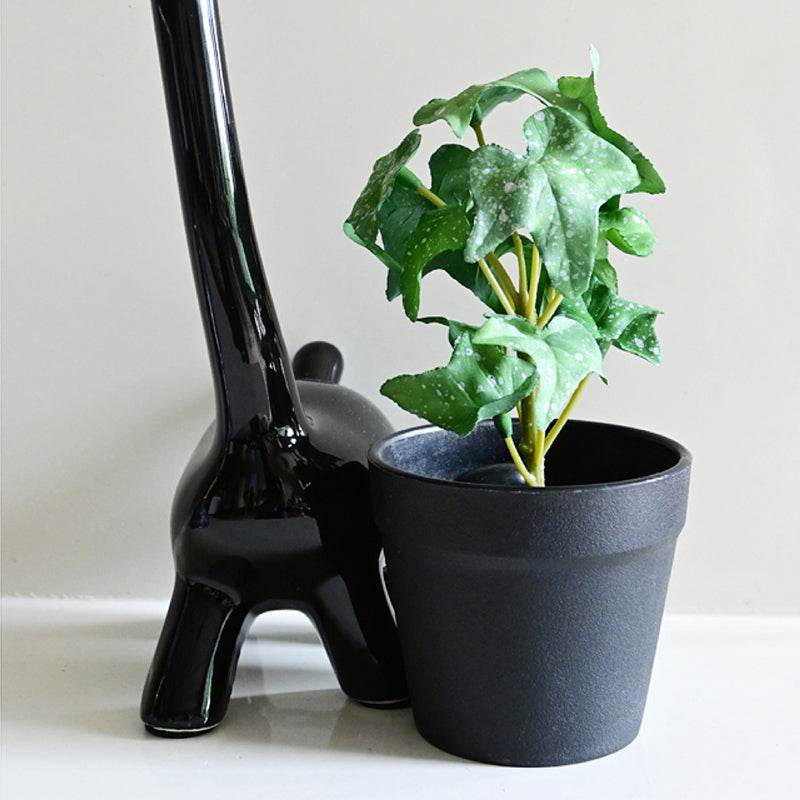 Ivette Artificial Mini Ivy Plant With Basic Black Plastic Pot (Green) - 16 cm media 3