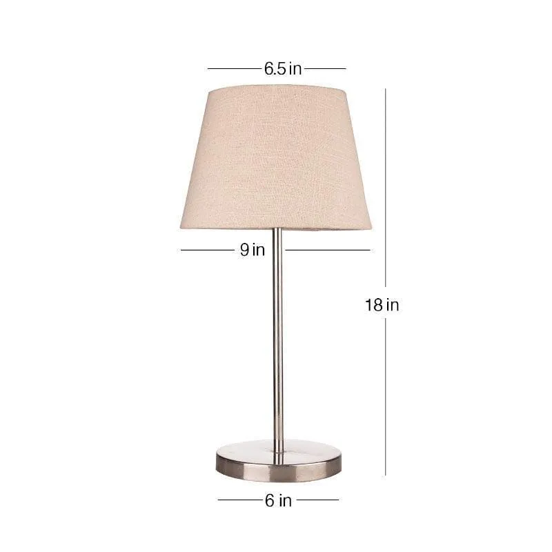 Classy With Twist Metal Chrome Fabric Table Lamp - Beige,Silver media 5