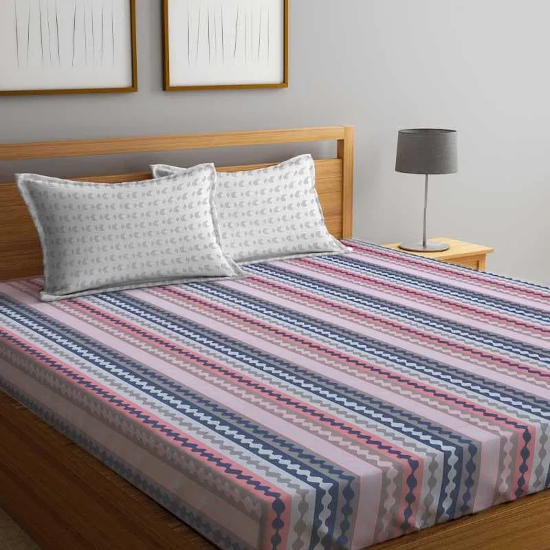 Harmony Hues Fitted Microfiber Bedsheet - 300 GSM media 1