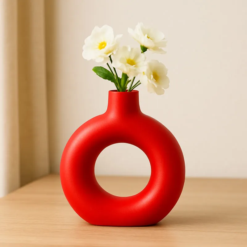 Melo Ceramic Vase - Red media 1