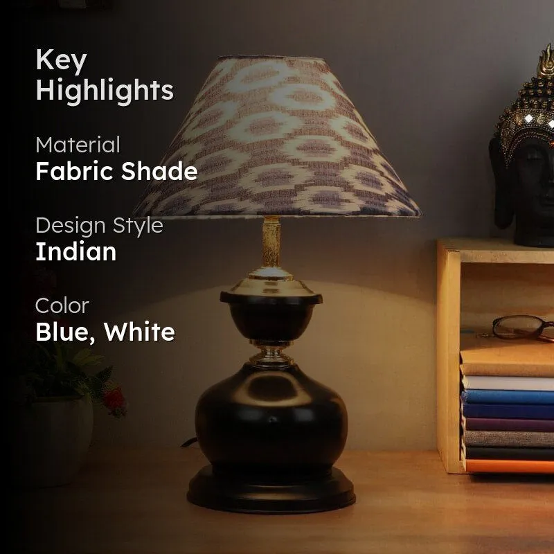 Lois Aira Fabric Table Lamp - Blue,White media 2