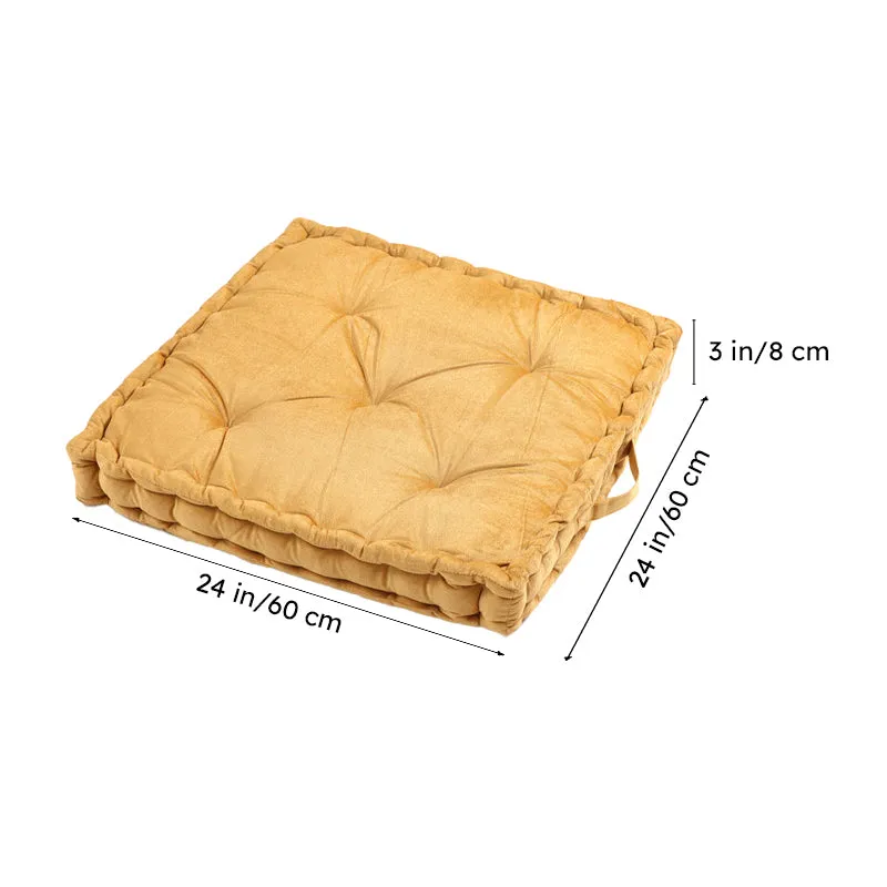 Thera Velvet Floor Cushion - Gold media 8