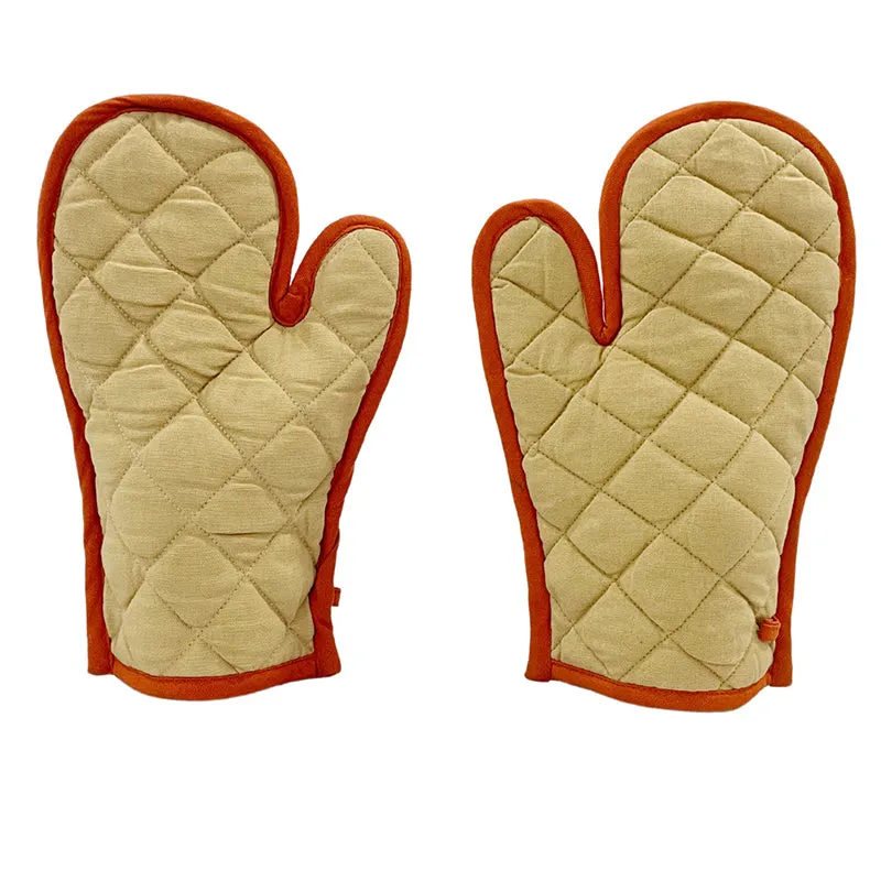 Swayam Teplo Kitchen Gloves (Beige & Red) - Set Of Two media 5