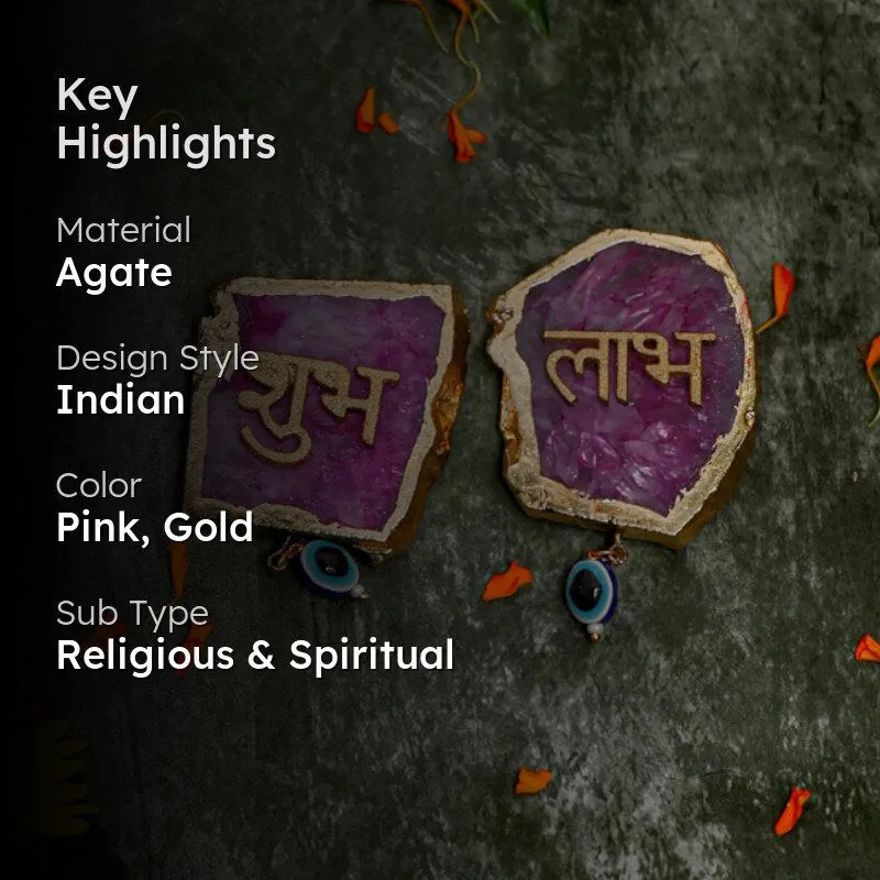 Shub Labh Agate Wall Accents (Pink) - Set Of Two media 2