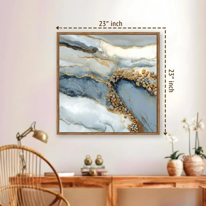 Golden Flow Canvas Wall Art With Frame media 10