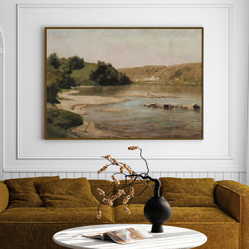 Watering Hole Wood Wall Art With Frame - Black