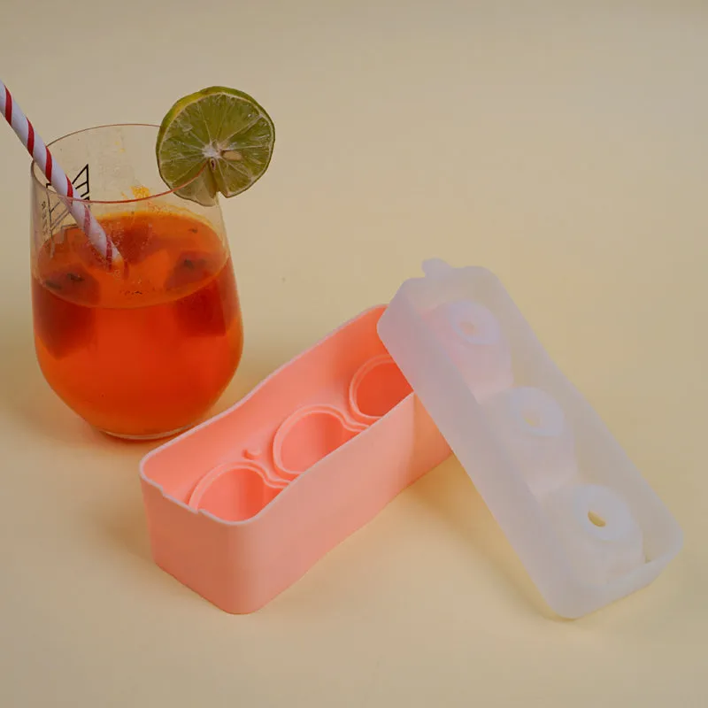 Heart Silicone 3-Cube Ice Mould - Peach media 1
