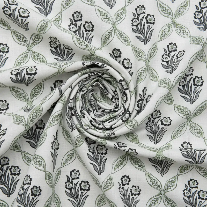 Malati Cotton Bedsheet (Grey, Blue) - 180 TC media 5