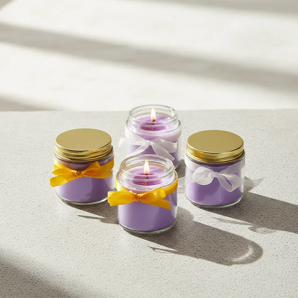 Geode Scented Candle (Lavender/Pink) - Set Of Four media 1