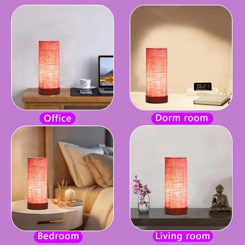 Jaala Tower Wooden Table Lamp With Jute Shade - Brown,Pink media 5