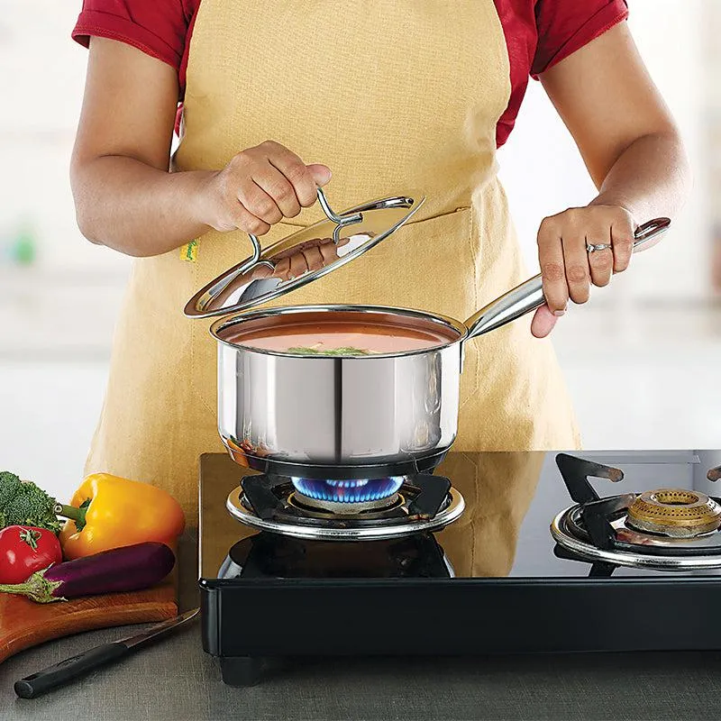 Nirlon Steel Saucepan With Lid - 1200 ML/6 Inches media 5