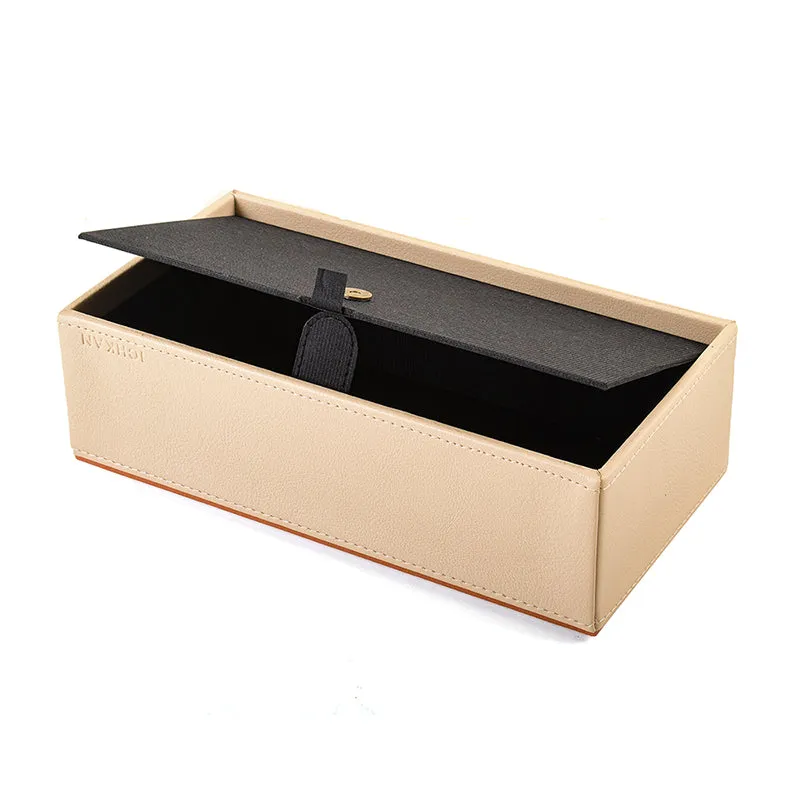 Tisca Edge Faux Leather Tissue Box - Beige media 8