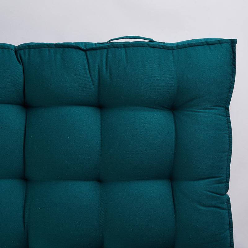 Plushport Solid Cotton Floor Cushion (Dark Teal) - Set Of Two media 4