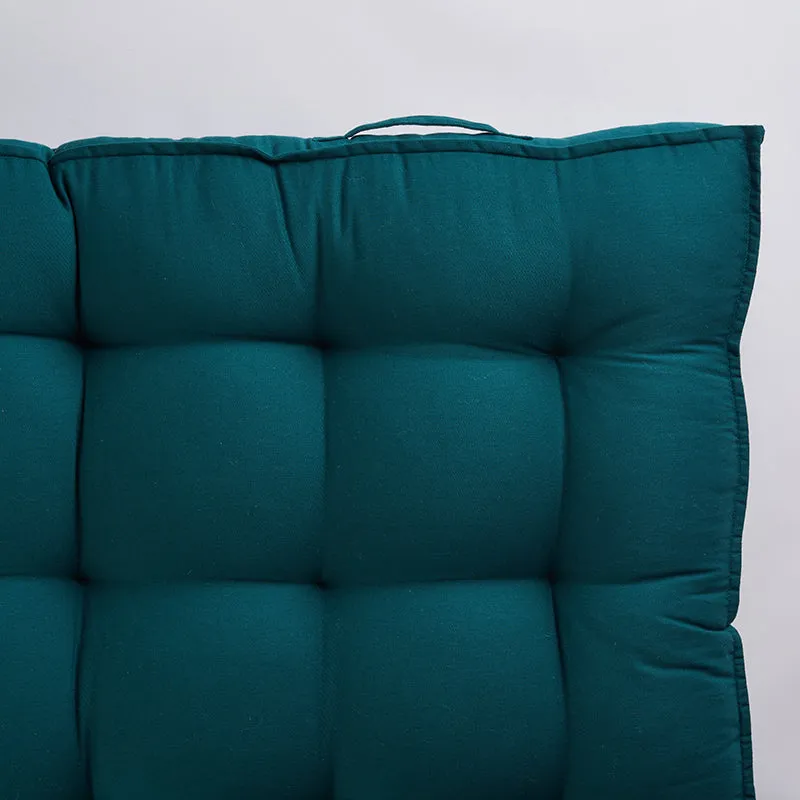 Plushport Solid Cotton Floor Cushion (Dark Teal) - Set Of Two media 4