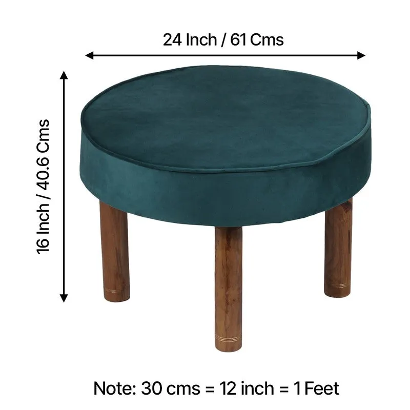 Gravon Acacia Wooden Stools (Blue) - Set Of Two media 9