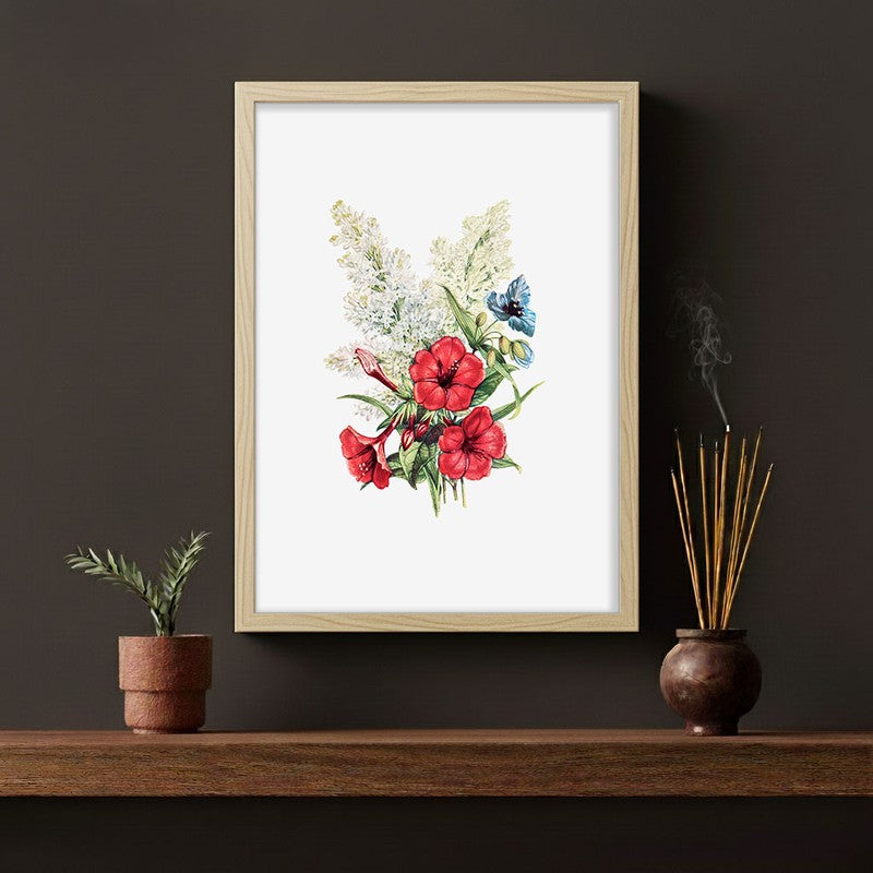 Blushing Blooms Archival Paper Wall Art  - Natural Brown Frame media 4