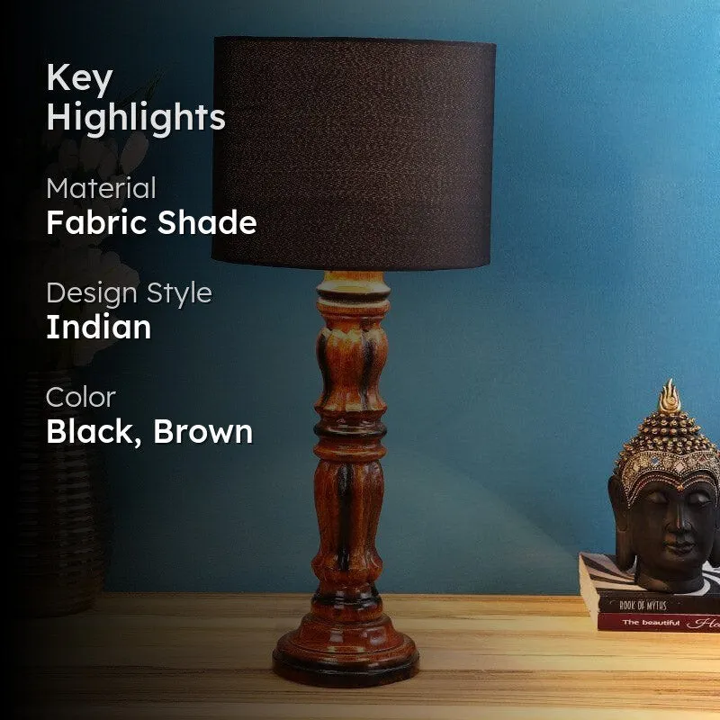 Blace Gilmore Fabric Table Lamp - Black,Brown media 2