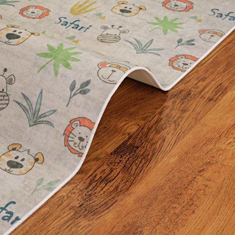 Doodle Zoo Kids Polyester Anti-Skid Carpet - Beige media 4