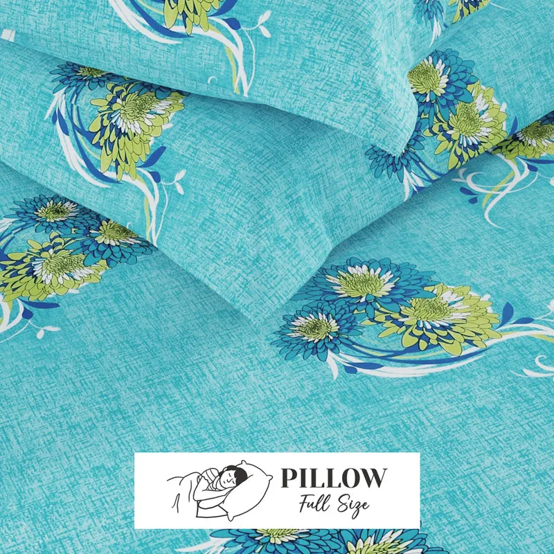 Lopez Flora Cotton Bedsheet (Blue) - 120 TC media 6