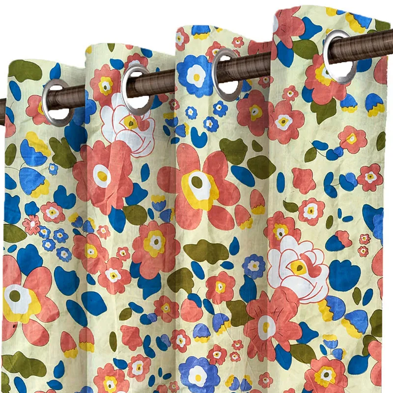 Flora Pop Room Darkening Curtain (Yellow) media 3
