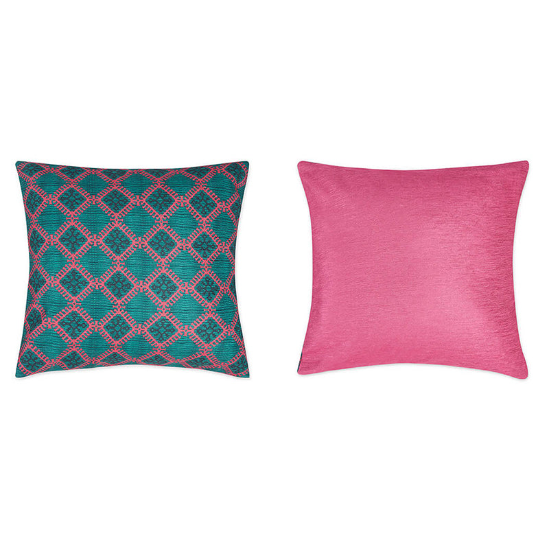 India Circus Rustic Ethnica Printed Velvet Cushion Cover - Set Of Five media 5